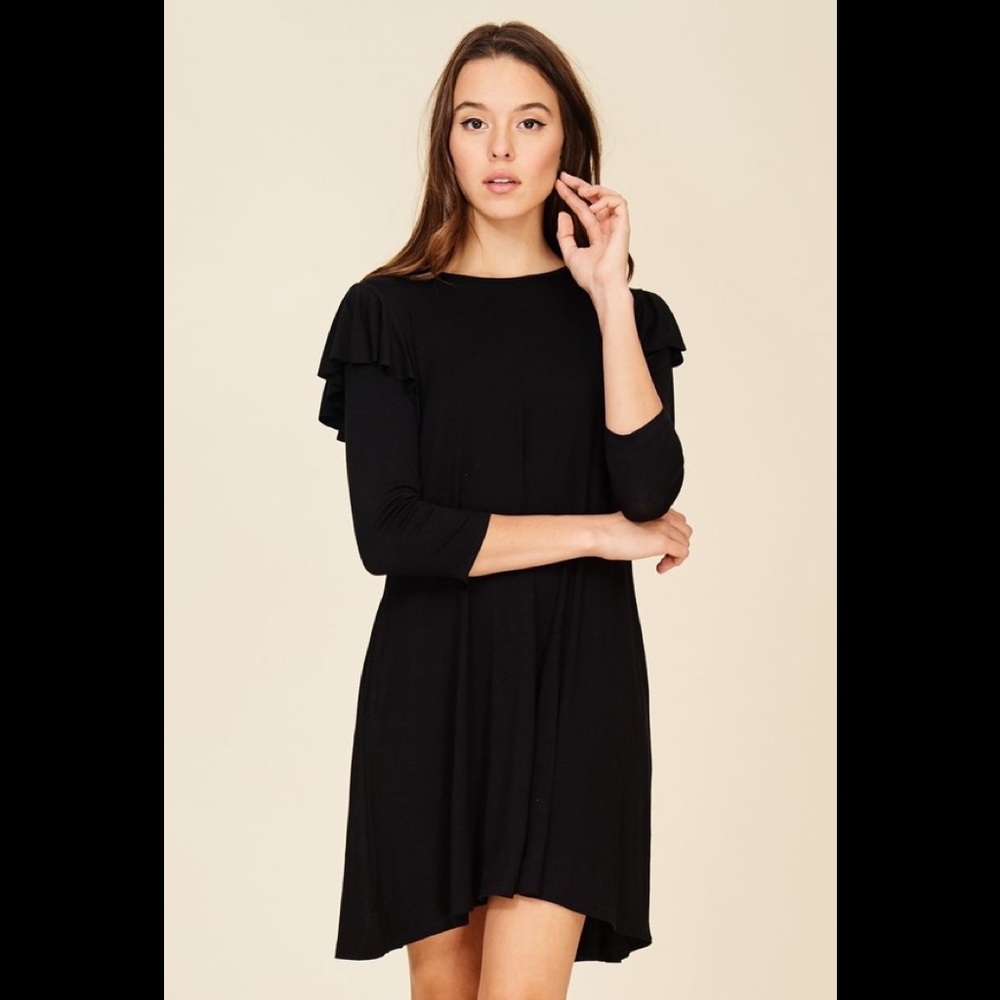 Annabelle Women's Knit Ruffle Pocketed Dress